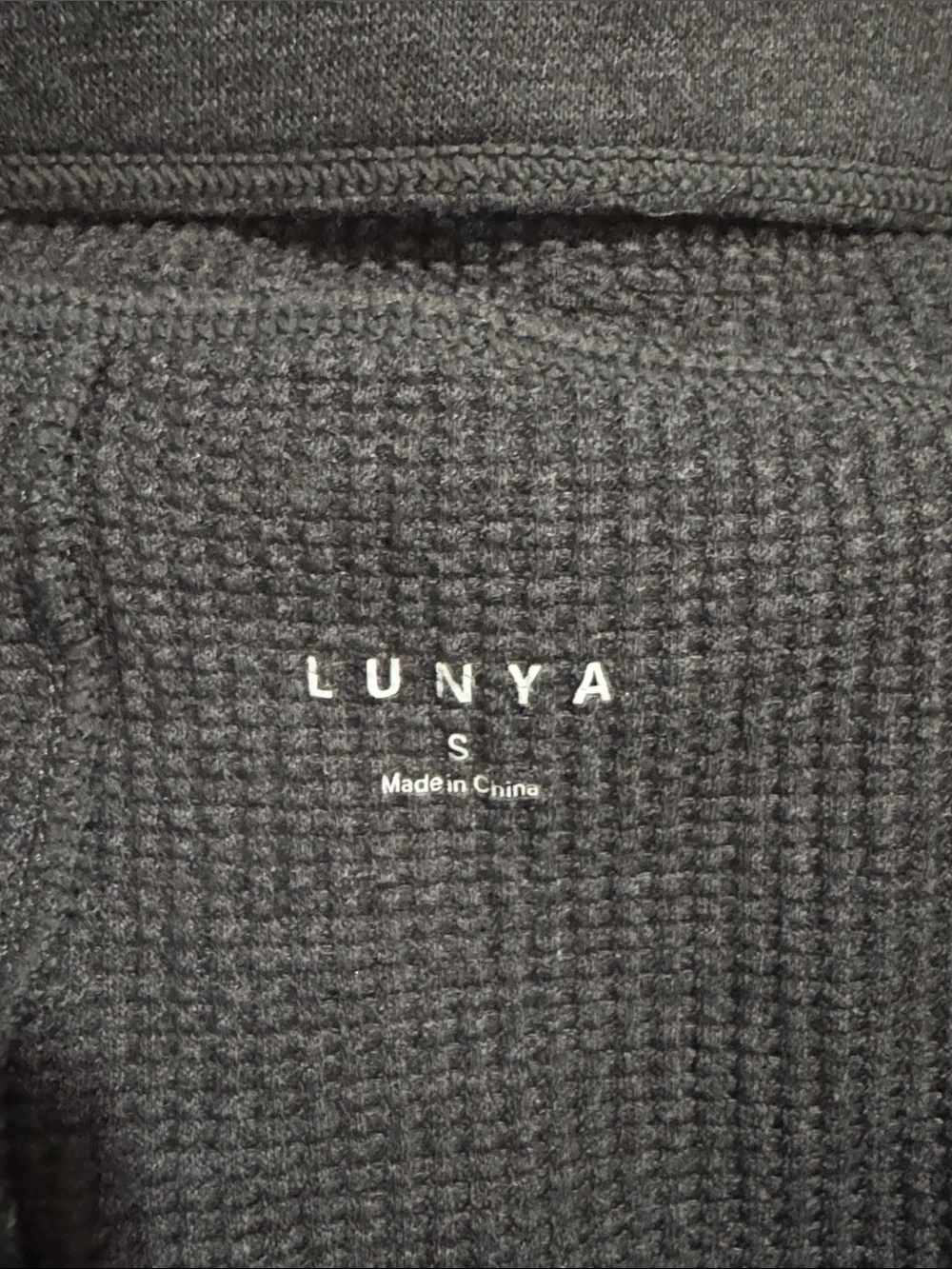 Lunya Restore Thermal Waffle Knit Draped Lounge Joggers Dark Gray Pima Cotton-S
